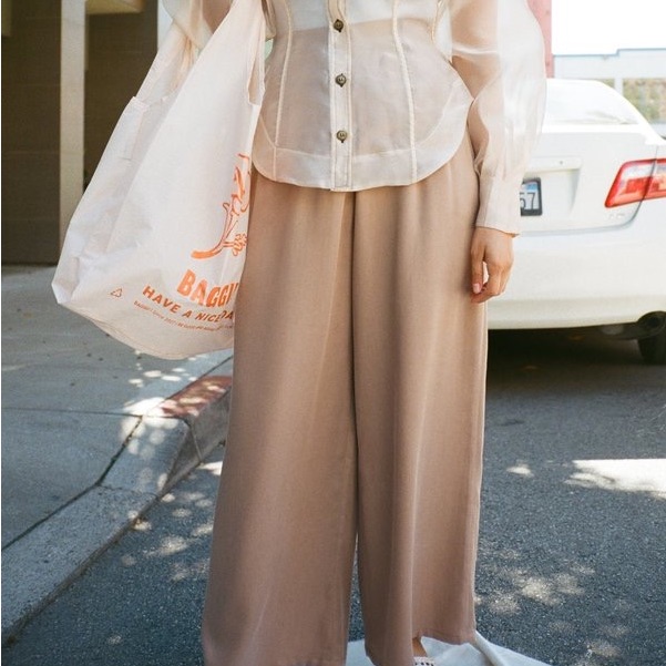 Open Plan Tencel Trousers - Beige